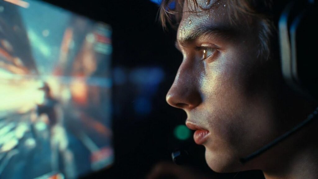 Intense concentration moment